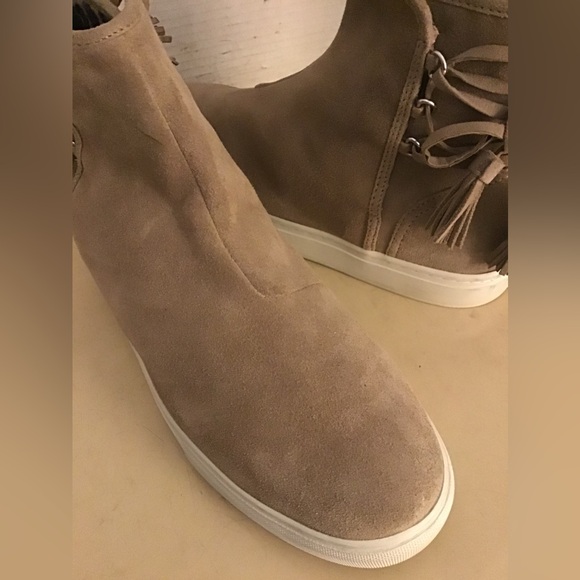 Zara Women beige suede platform sneaker booties US 10 - Picture 2 of 12